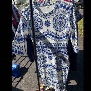 Blue and White Dress Mid length
